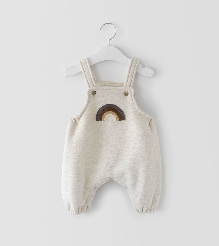 Korean Version Of The Spring New Male And Female Baby Cute Crit Long Romper Suspenders Romper Casual Jumpsuit