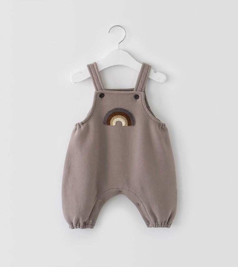 Korean Version Of The Spring New Male And Female Baby Cute Crit Long Romper Suspenders Romper Casual Jumpsuit